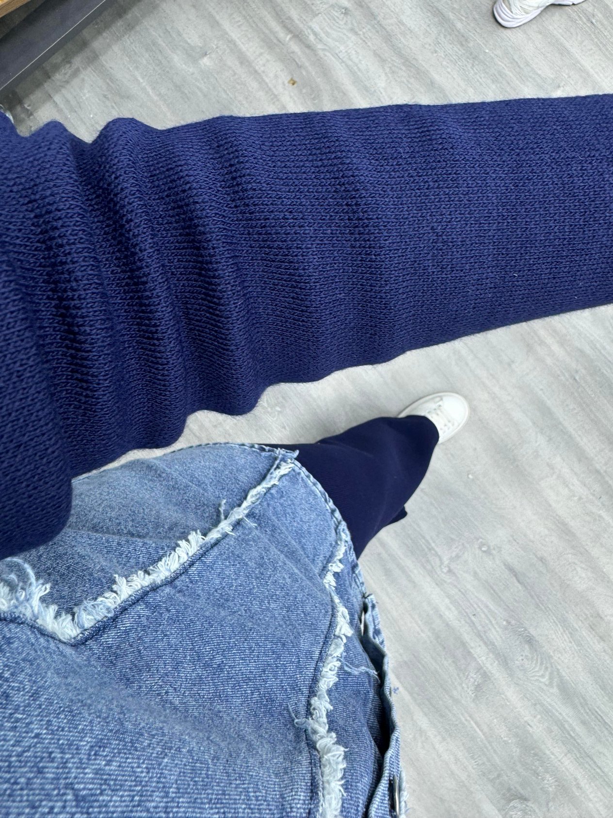 Qup Kot Detaylı Triko Takım Lacivert 