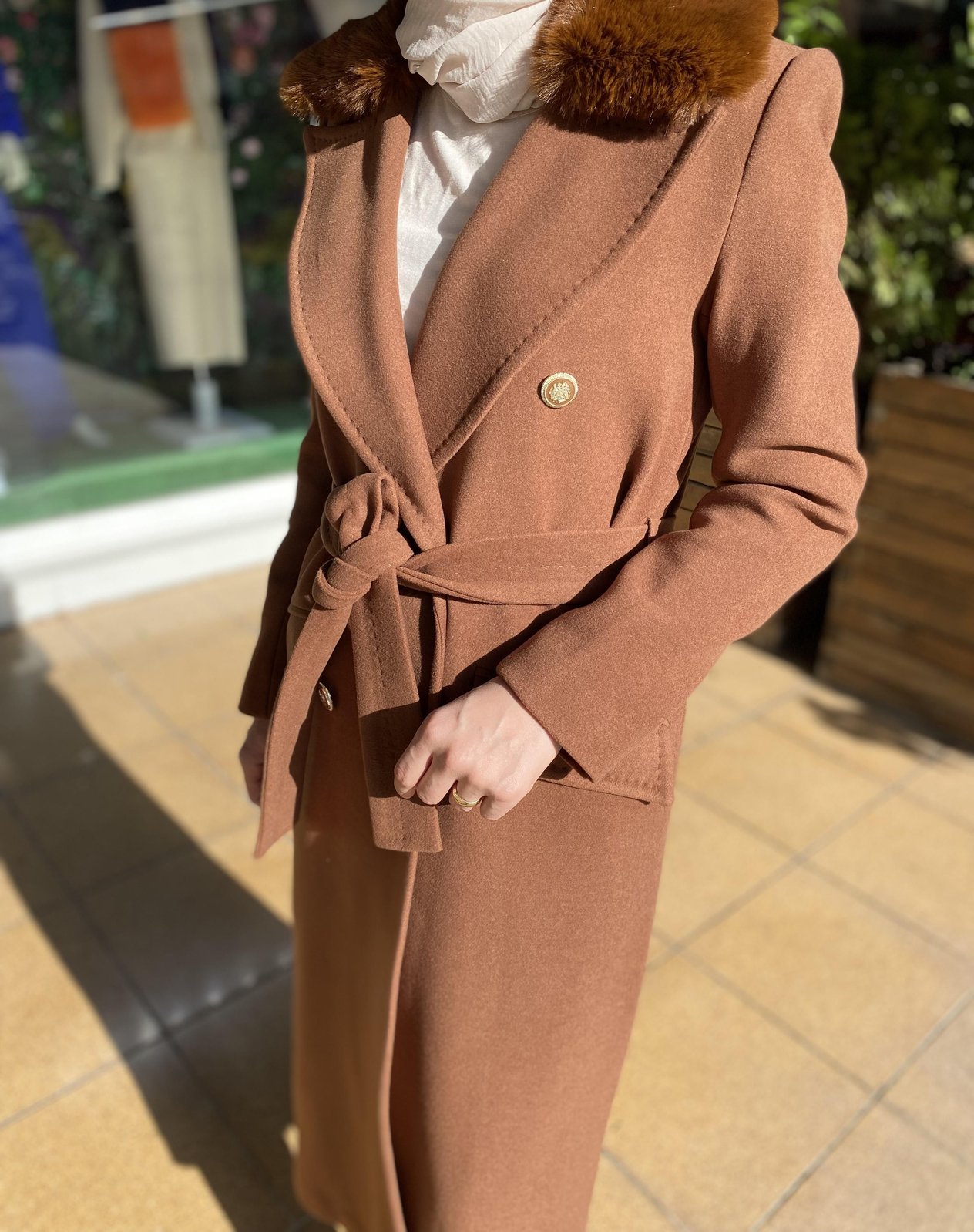 Lady Kürklü Kaşe Kaban