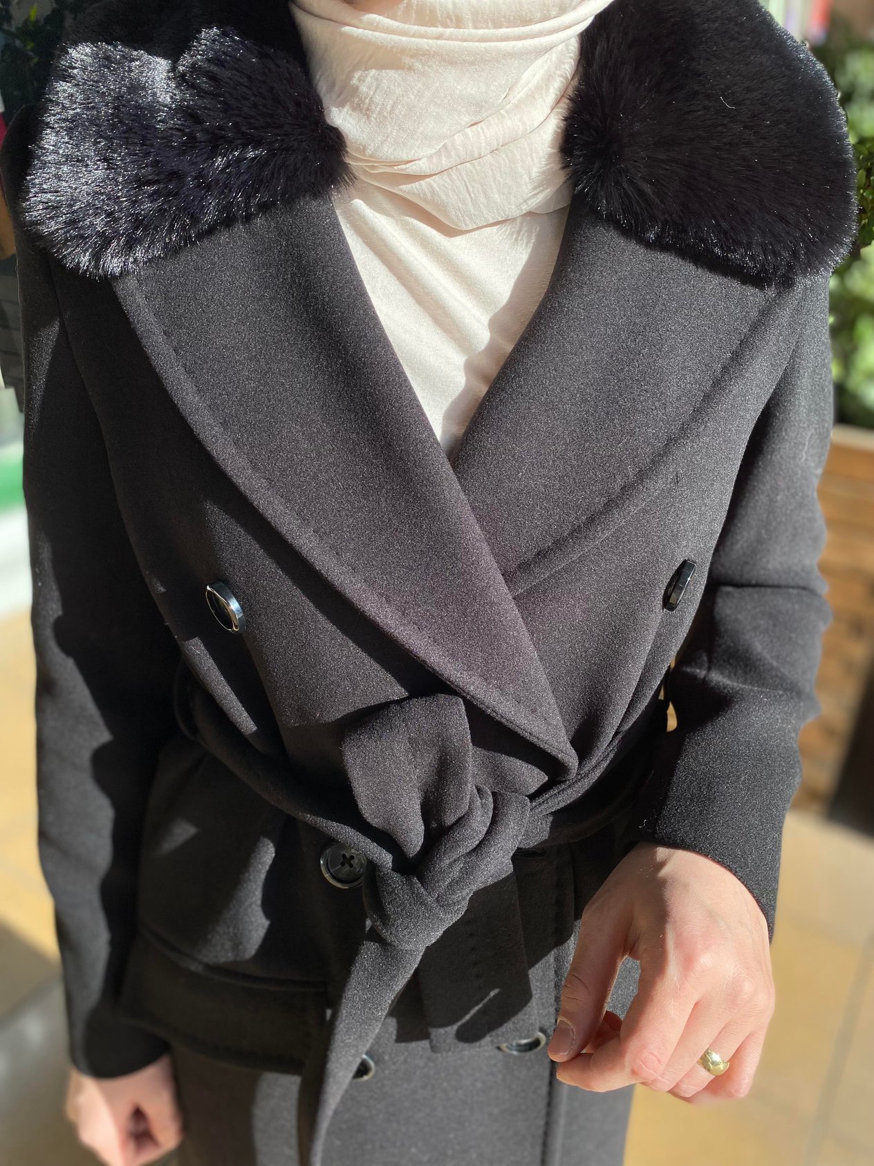 Lady Kürklü Kaşe Kaban