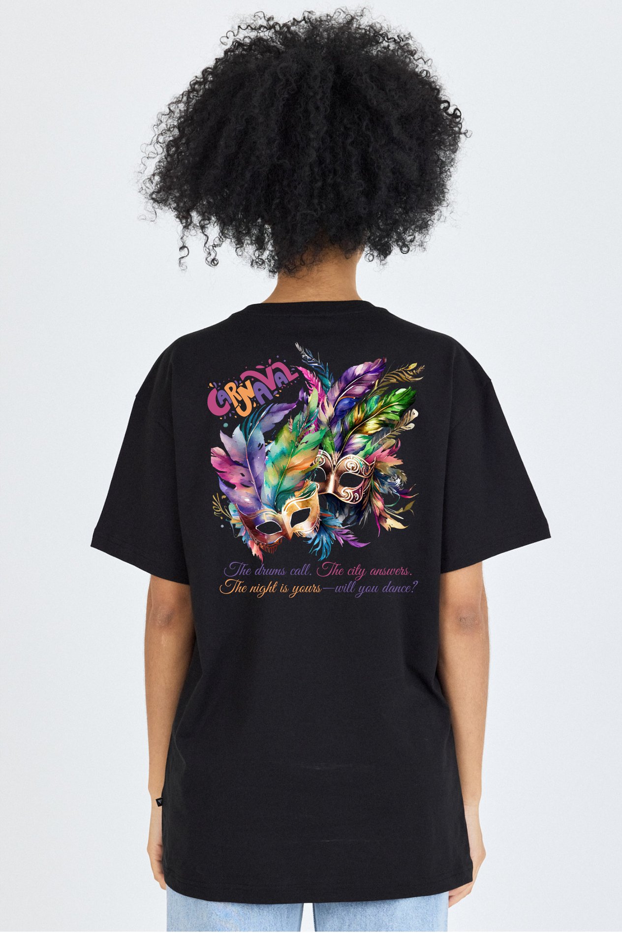 FİHA/2092 UNISEX ÖN ARKA BASKILI T-SHIRT - SİYAH