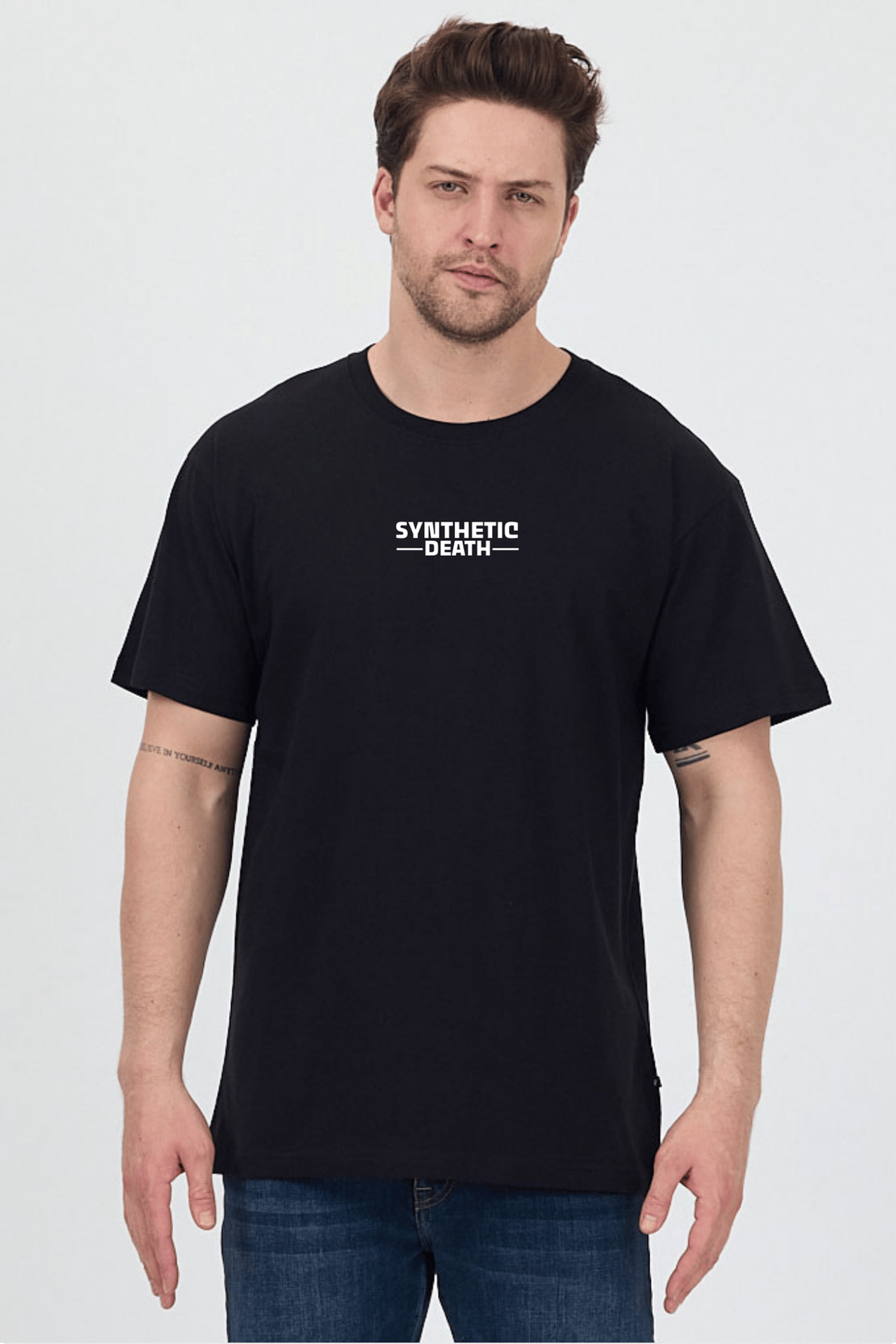 FİHA/2093 UNISEX ÖN ARKA BASKILI T-SHIRT - SİYAH