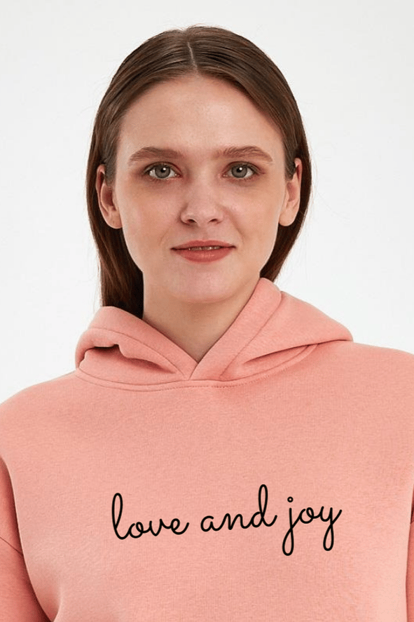 FİHA/2504-UNISEX BASKILI ŞARDONLU KAPŞONLU SWEAT - APRICOT