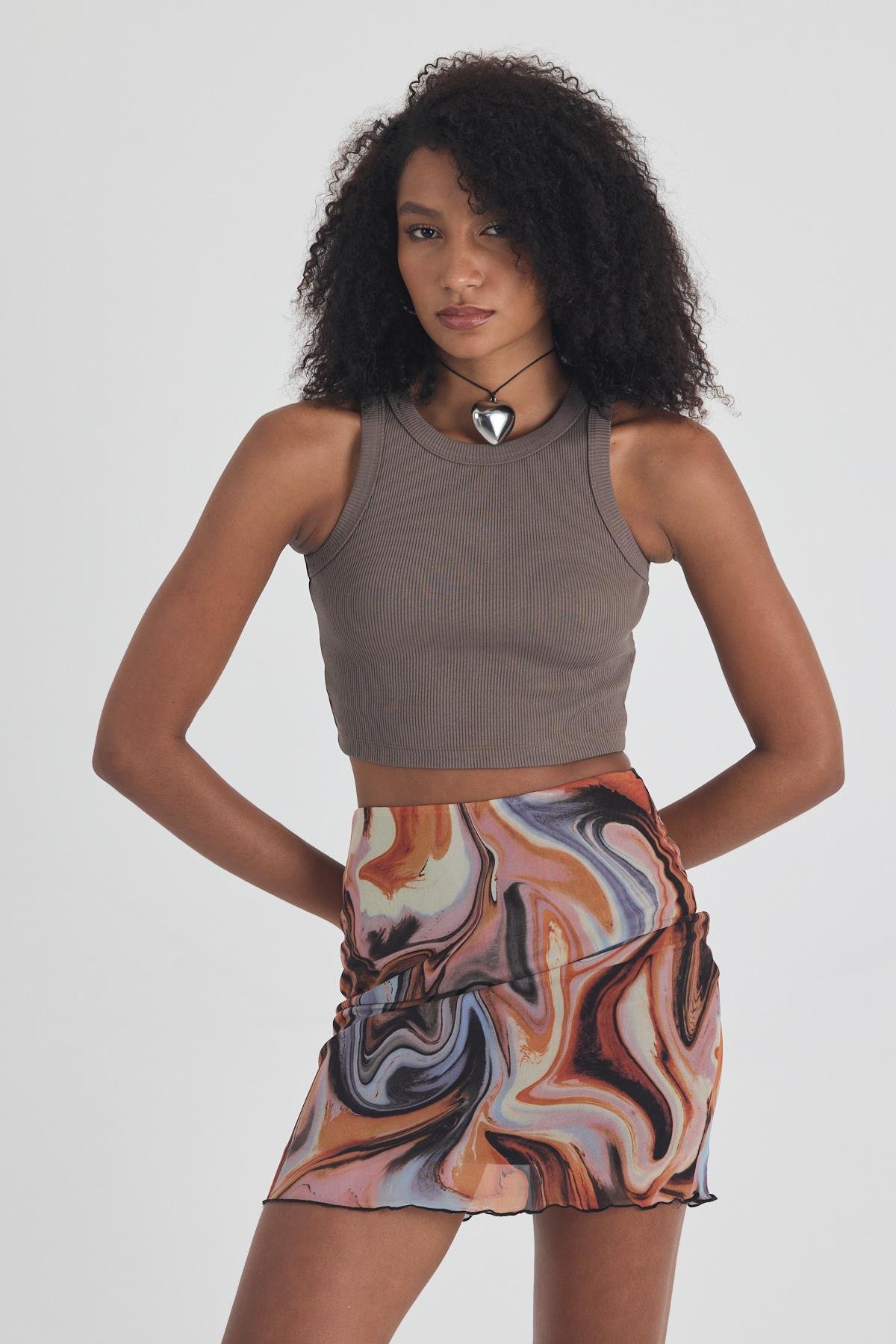 FİHA/3049-KADIN KAŞKORSE BİYELİ CROP - TOPRAK