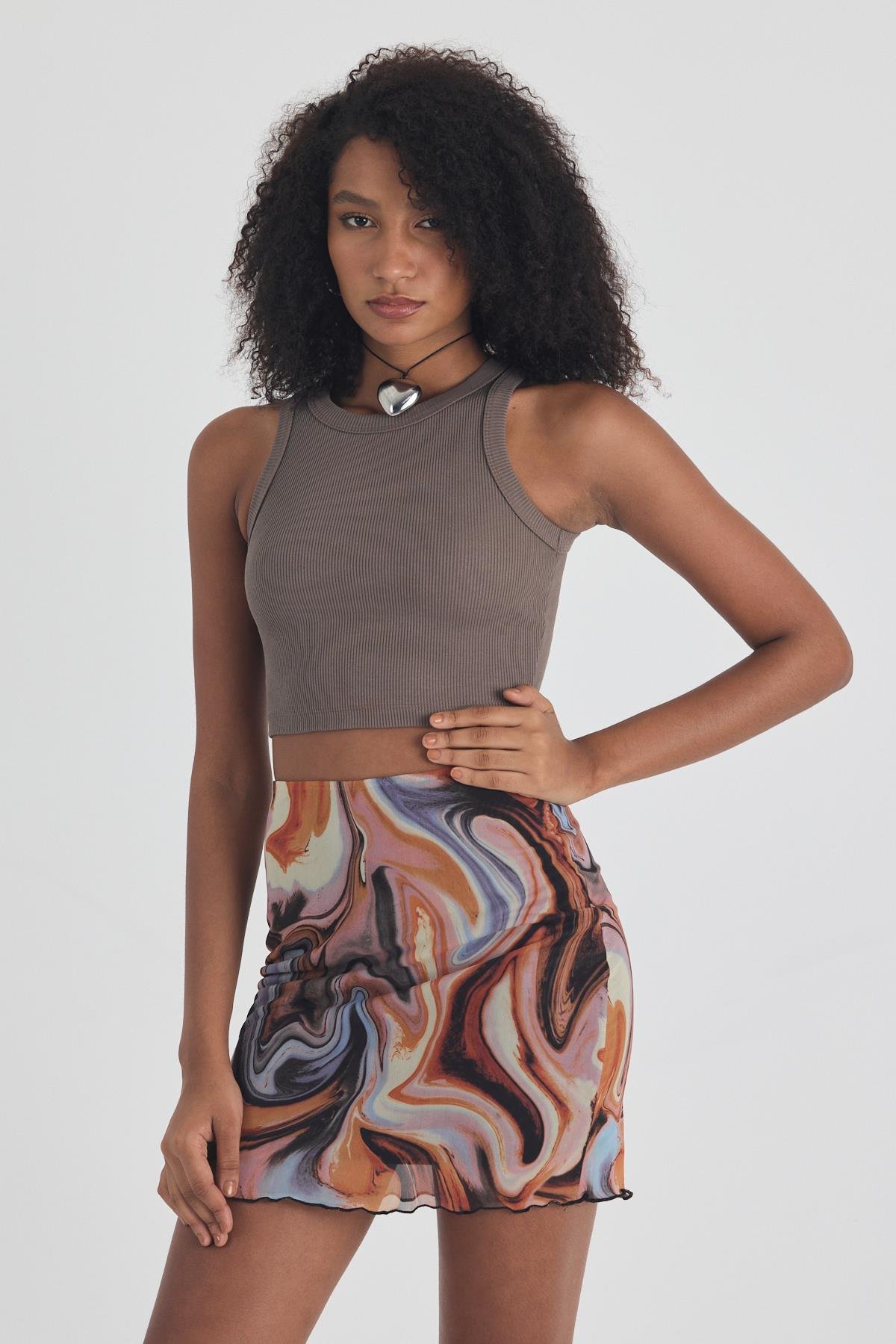 FİHA/3049-KADIN KAŞKORSE BİYELİ CROP - TOPRAK