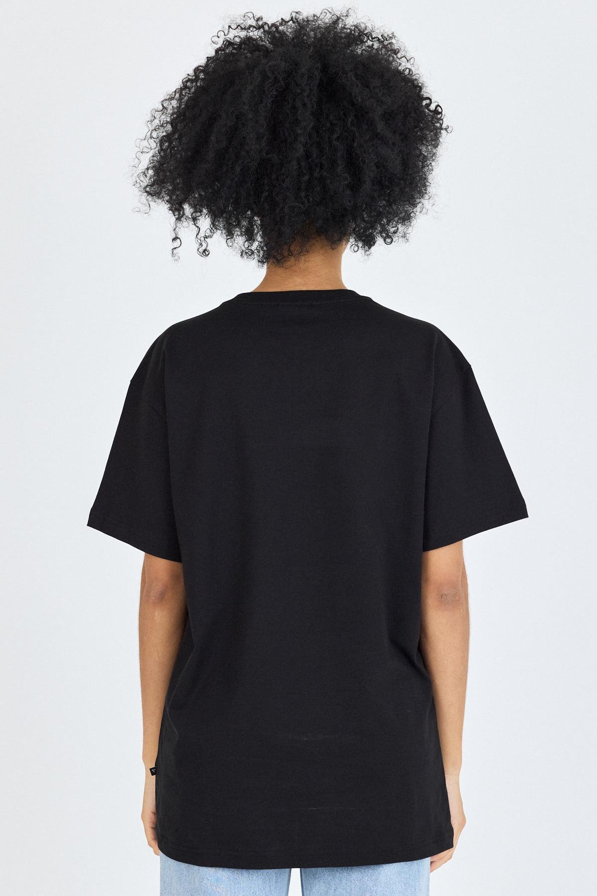 FİHA/3099-UNISEX OVERSIZE SIFIR YAKA TSHIRT - SİYAH