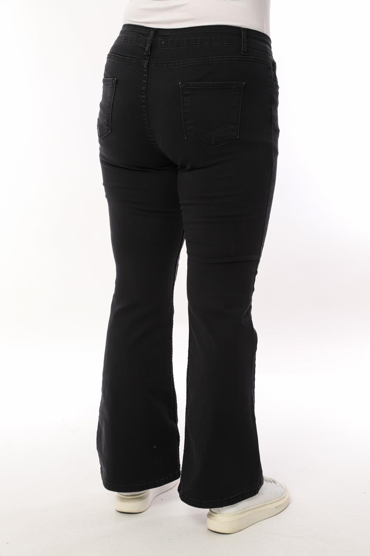 FİHA/4036-KADIN BATTAL İSPANYOL PAÇA JEANS - ANTRASİT