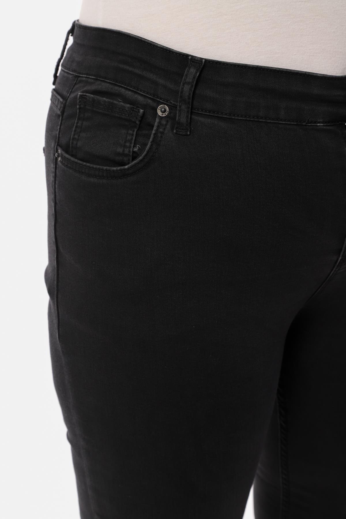 FİHA/4036-KADIN BATTAL İSPANYOL PAÇA JEANS - ANTRASİT