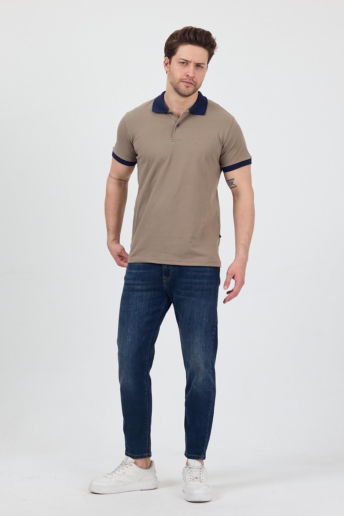 FİHA/7020-ERKEK GARNİ YAKALI POLO TSHIRT - HAKİ