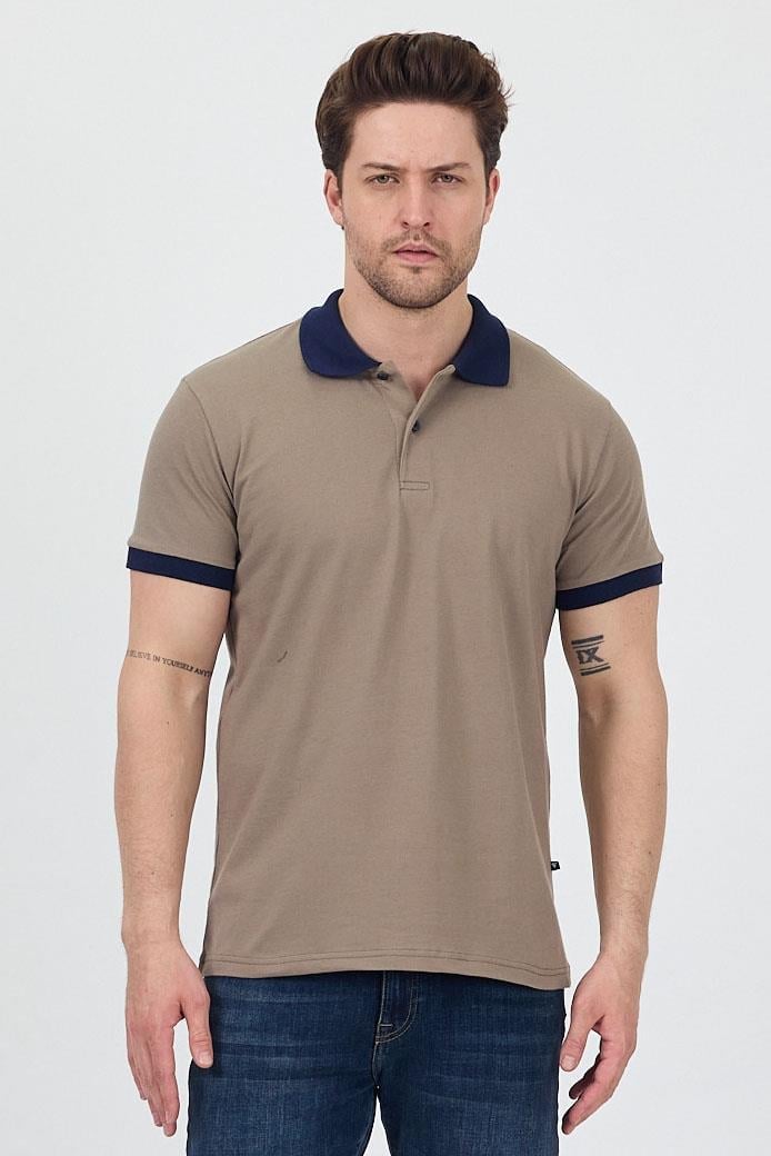 FİHA/7020-ERKEK GARNİ YAKALI POLO TSHIRT - HAKİ