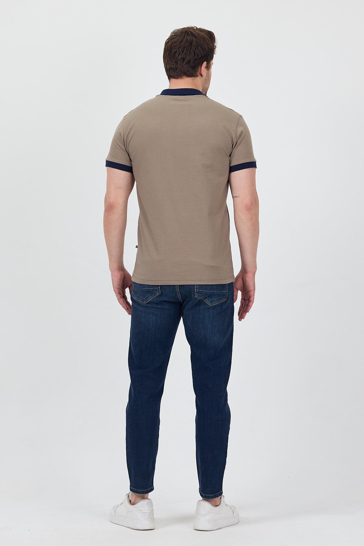 FİHA/7020-ERKEK GARNİ YAKALI POLO TSHIRT - HAKİ