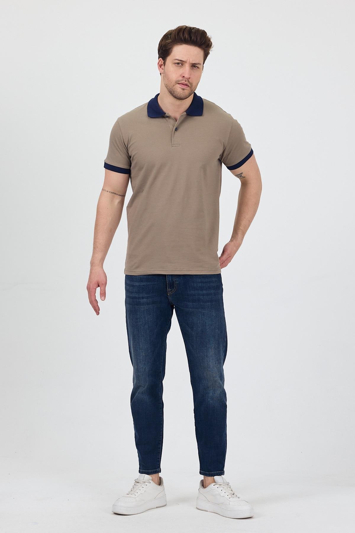 FİHA/7020-ERKEK GARNİ YAKALI POLO TSHIRT - HAKİ