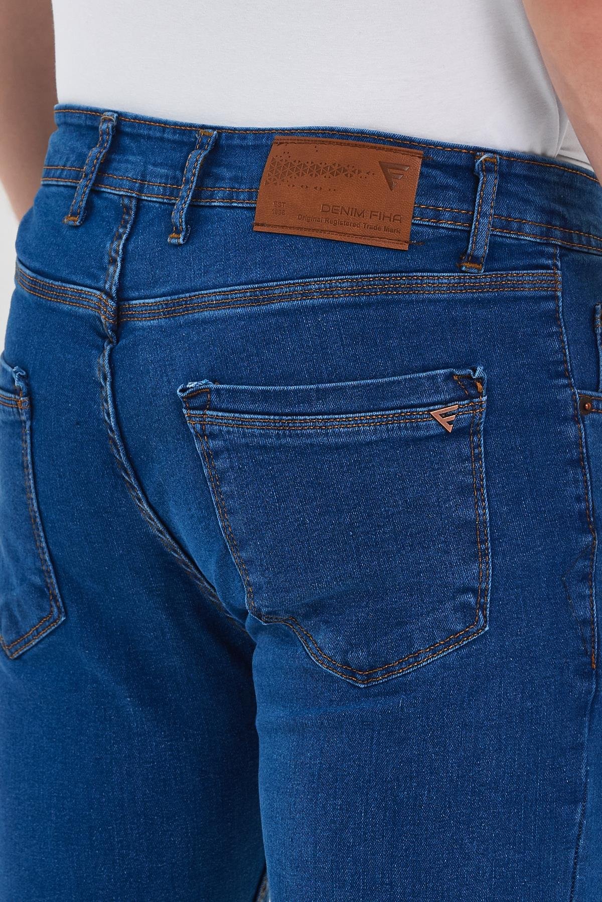 FİHA/AĞARTI-8923-ERKEK DÜZ KLASİK  JEANS - MAVİ