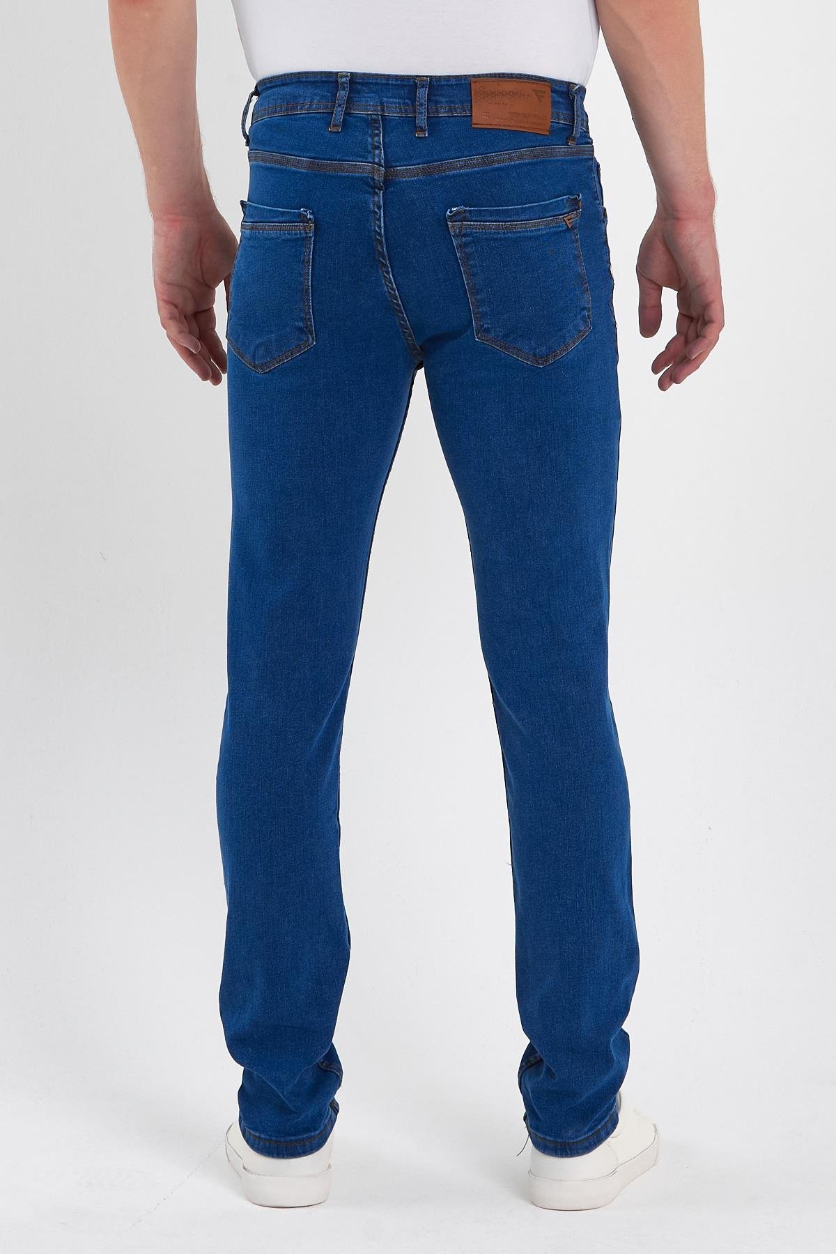 FİHA/AĞARTI-8923-ERKEK DÜZ KLASİK  JEANS - MAVİ