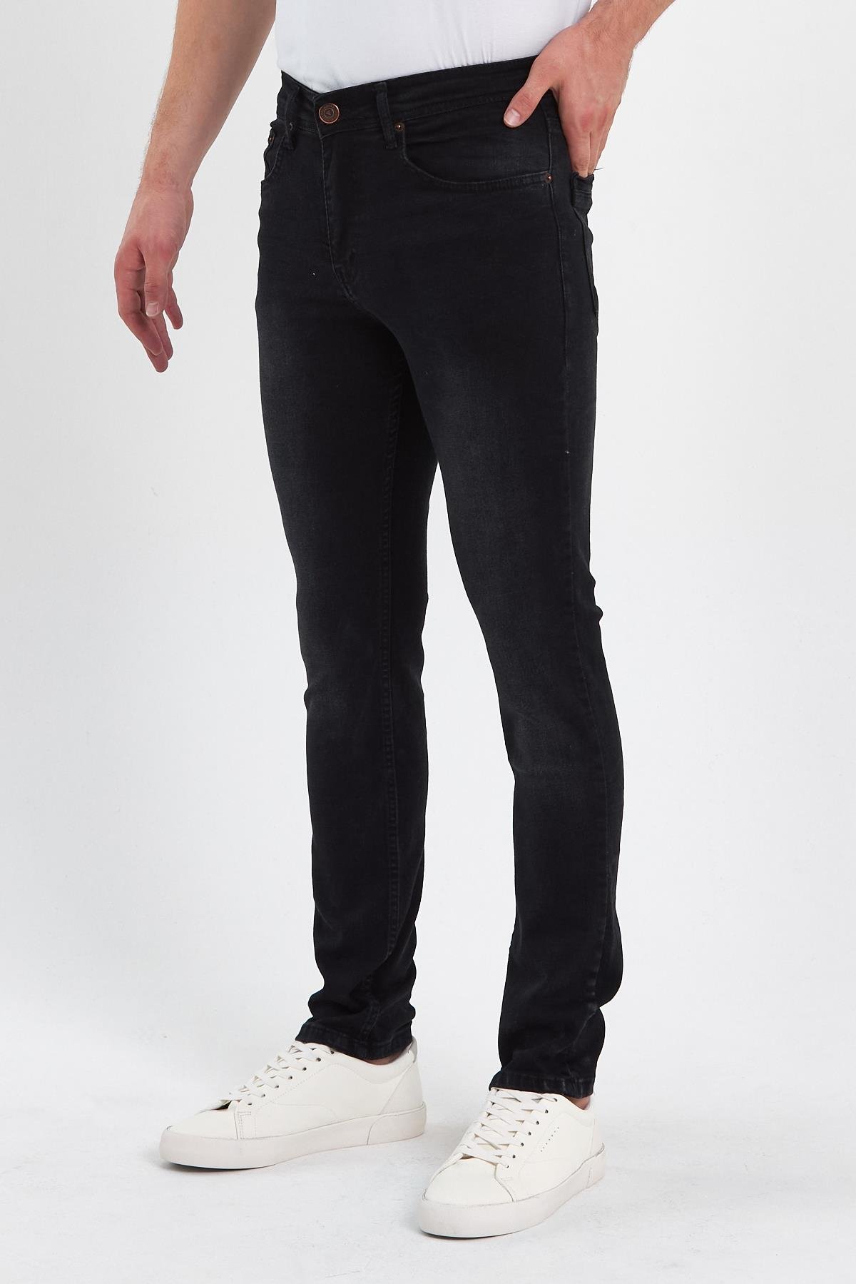 FİHA/AŞTI-8920 ERKEK TAŞLAMALI  KLASİK JEANS - SİYAH