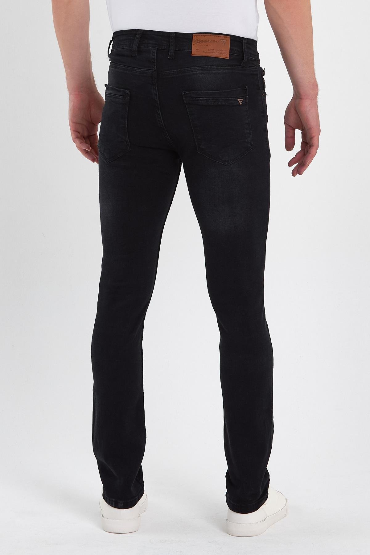 FİHA/AŞTI-8920 ERKEK TAŞLAMALI  KLASİK JEANS - SİYAH