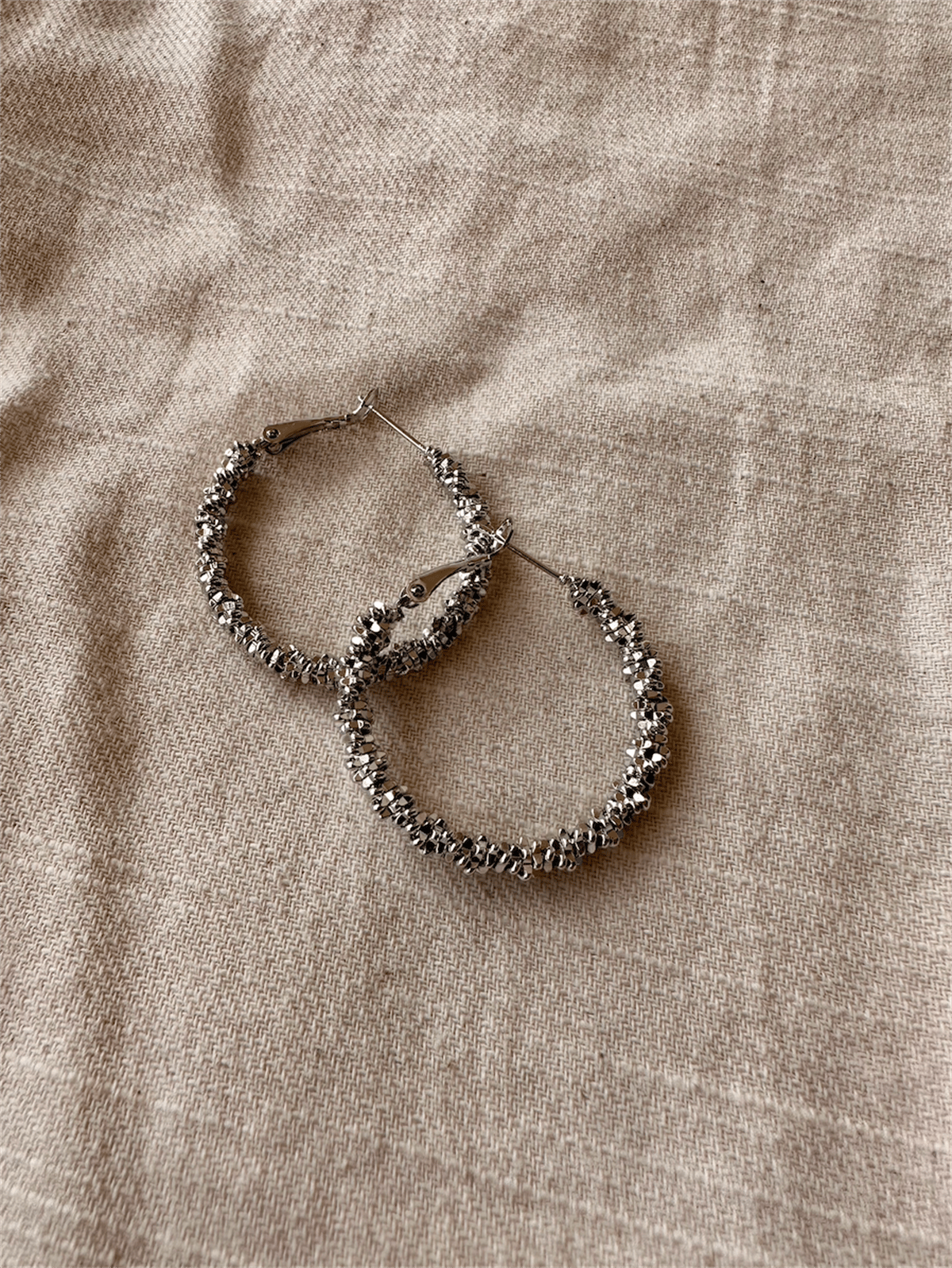 Silver Kaplama Halka Küpe Pirinç