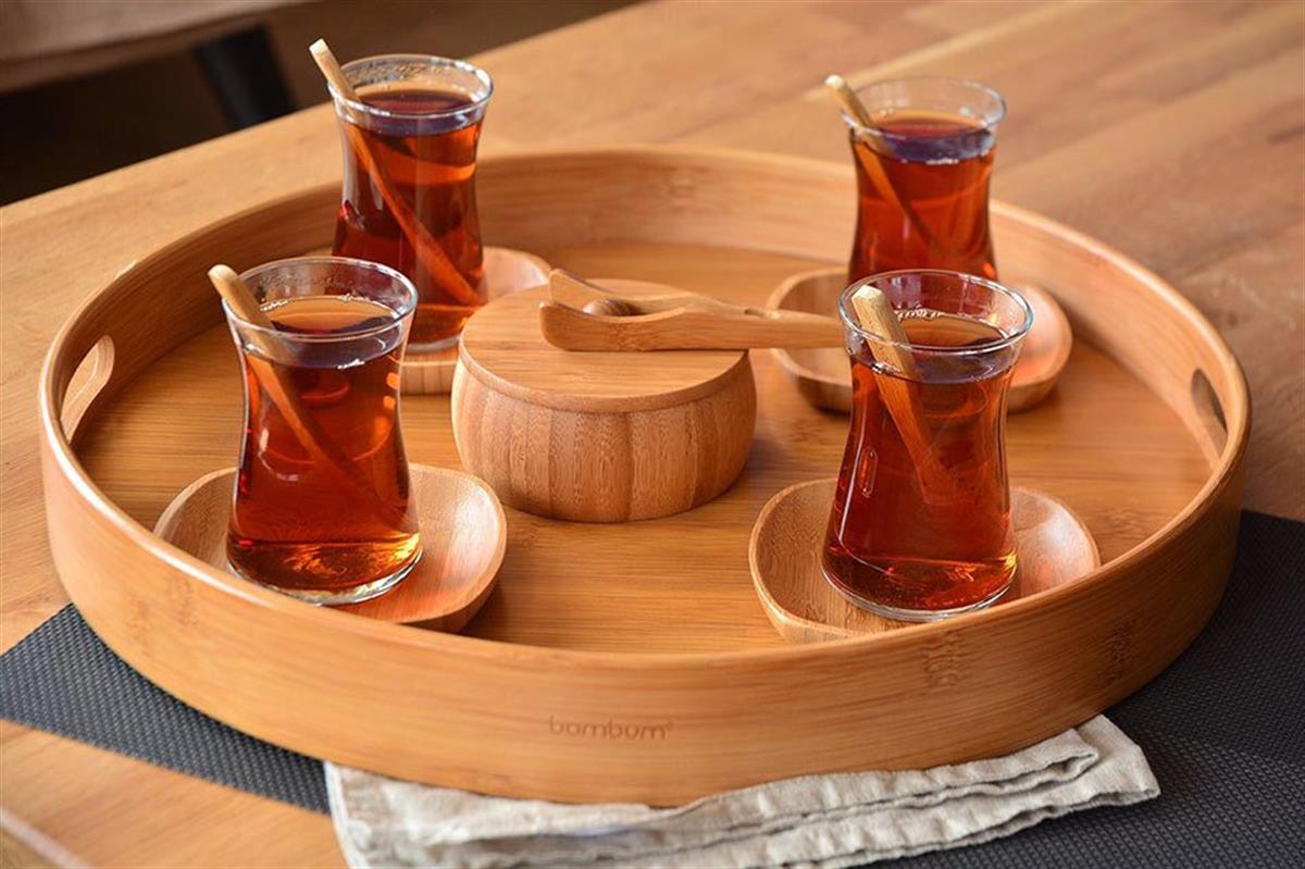 Bambum Ahşap Carne Yuvarlak TepsiBambumBambumBambu Yuvarlak Tepsi