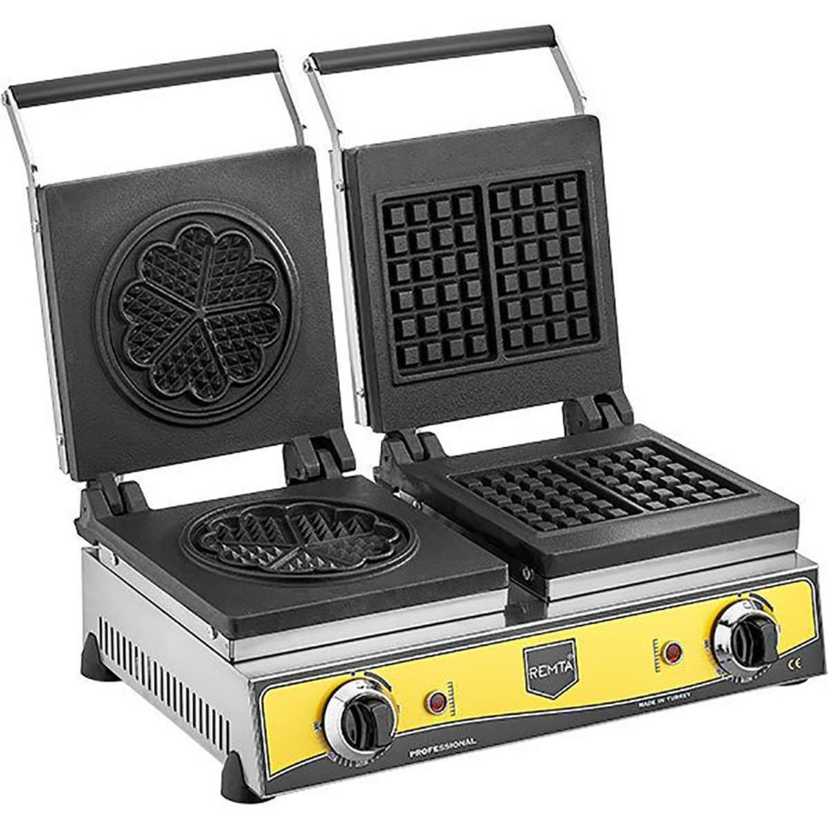 Remta | Çiftli Kare+Çiçek Model Waffle Makinesi Elektrikli W20Yardımcı EkipmanlarRemtaÇiftli Kare+Çiçek Model Waffle Makinesi Elektrikli W20