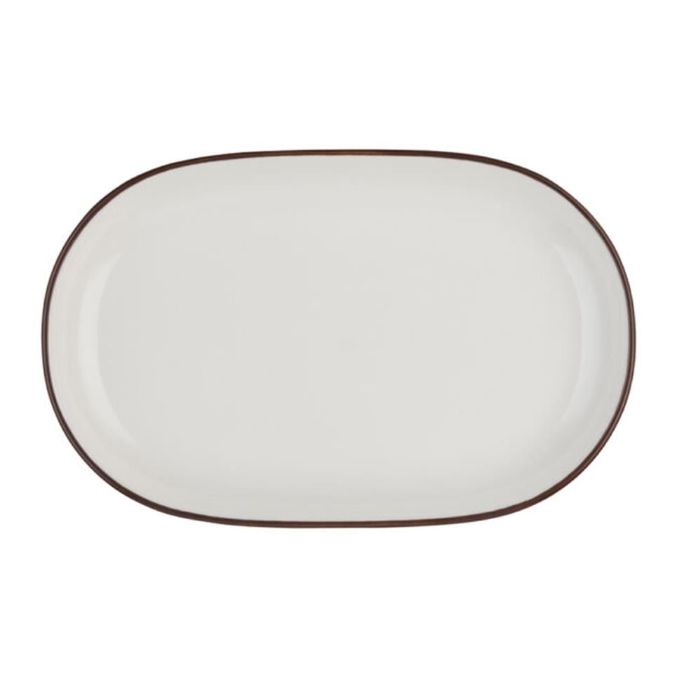 Modest BrownID FinePorser Modest Brown Oval Kayık Tabak 18 cm