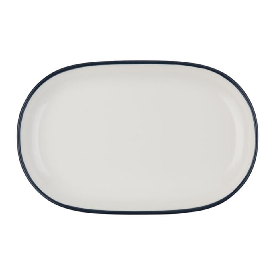 Modest NavyID FinePorser Modesy Navy Oval Kayık Tabak 14 cm