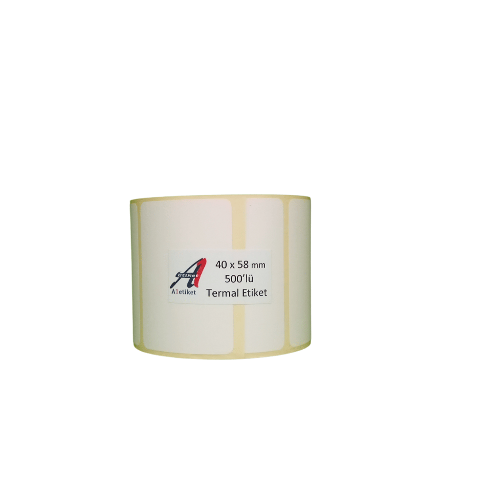 A1 Terazi Etiketi 40 x 58 mm 50,000 Adet Termal Barkod Etiketi 500 Sarımlı 100 Rulo