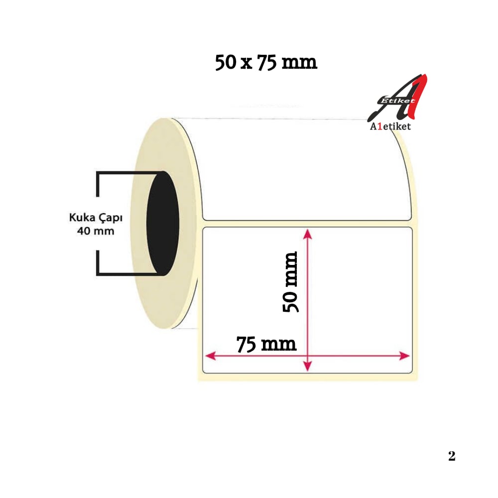 A1 Termal Etiket 40 x 60 mm 10,000 Adet Termal Barkod Etiketi 1.000 Sarımlı 10 Rulo