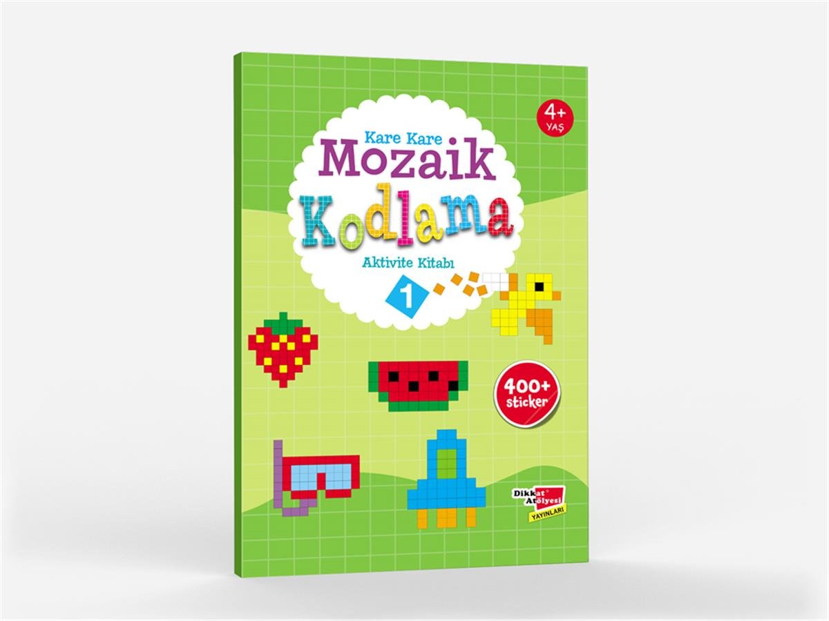 Dikkat Atölyesi Okul Öncesi Kare Kare Mozaik Kodlama Aktivite Kitabı 1. Seviye