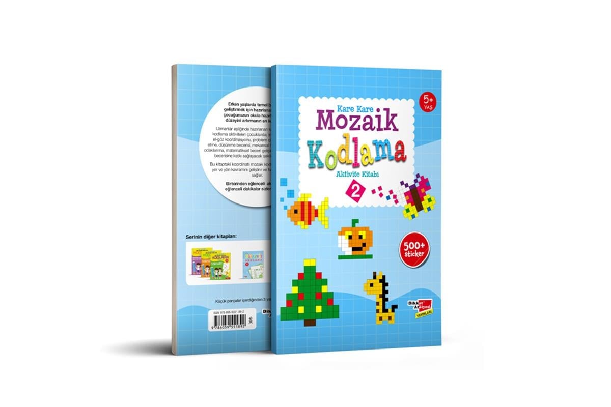 Dikkat Atölyesi Okul Öncesi Kare Kare Mozaik Kodlama Aktivite Kitabı 2. Seviye