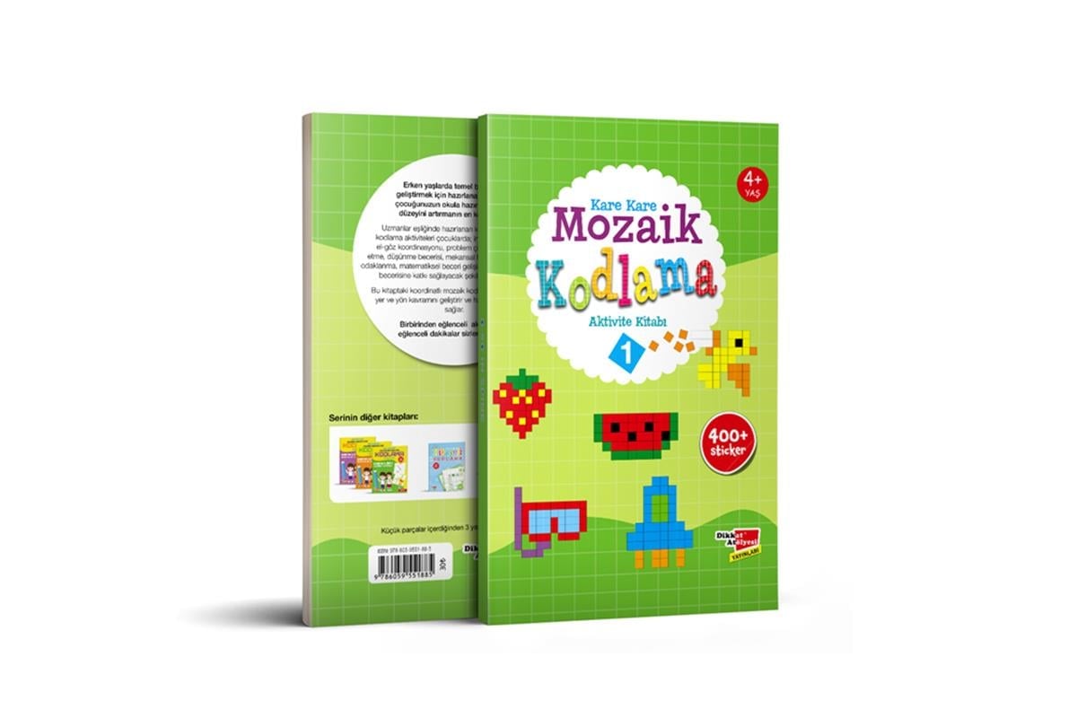 Dikkat Atölyesi Okul Öncesi Kare Kare Mozaik Kodlama Aktivite Kitabı 1. Seviye