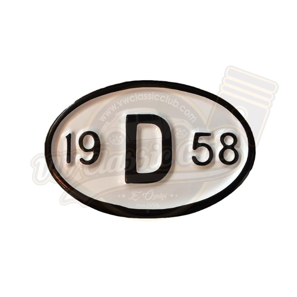 Rear Year Plate 1958 (19D58)