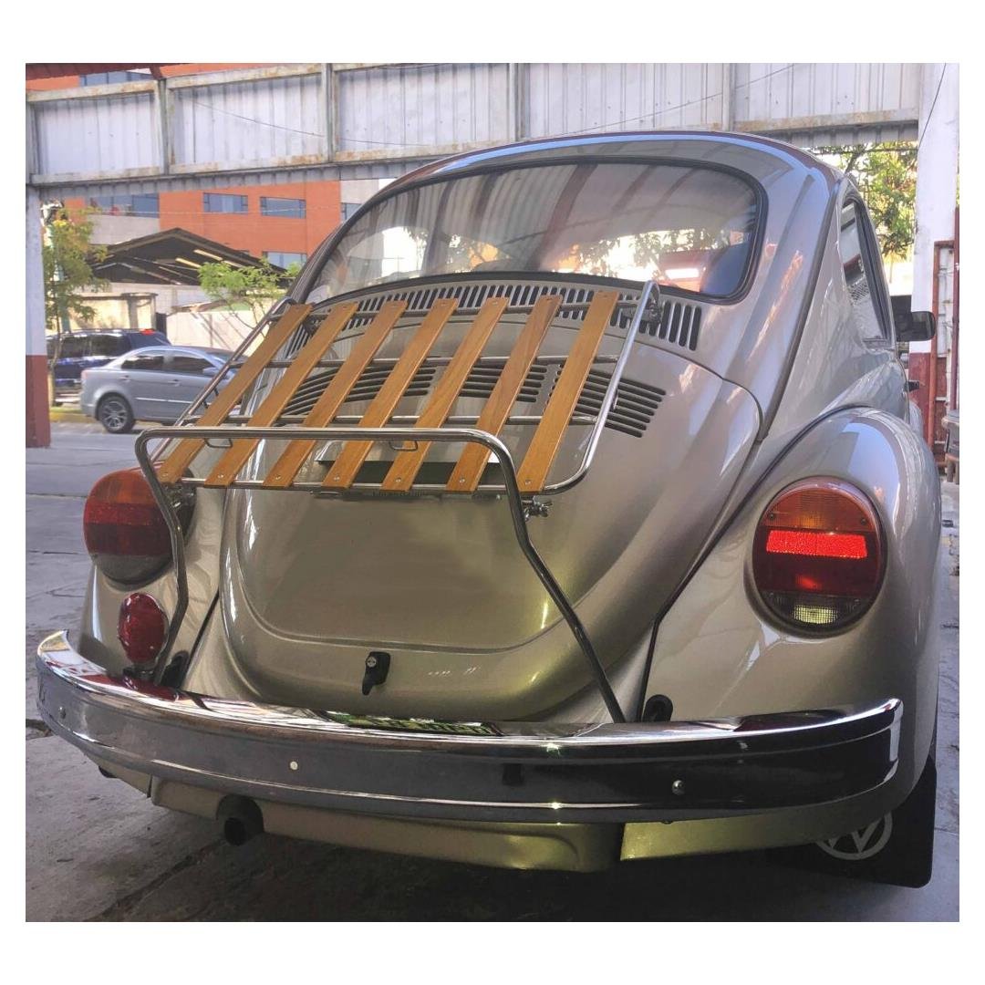 Rear luggage rack. Made of stainless steel and wood