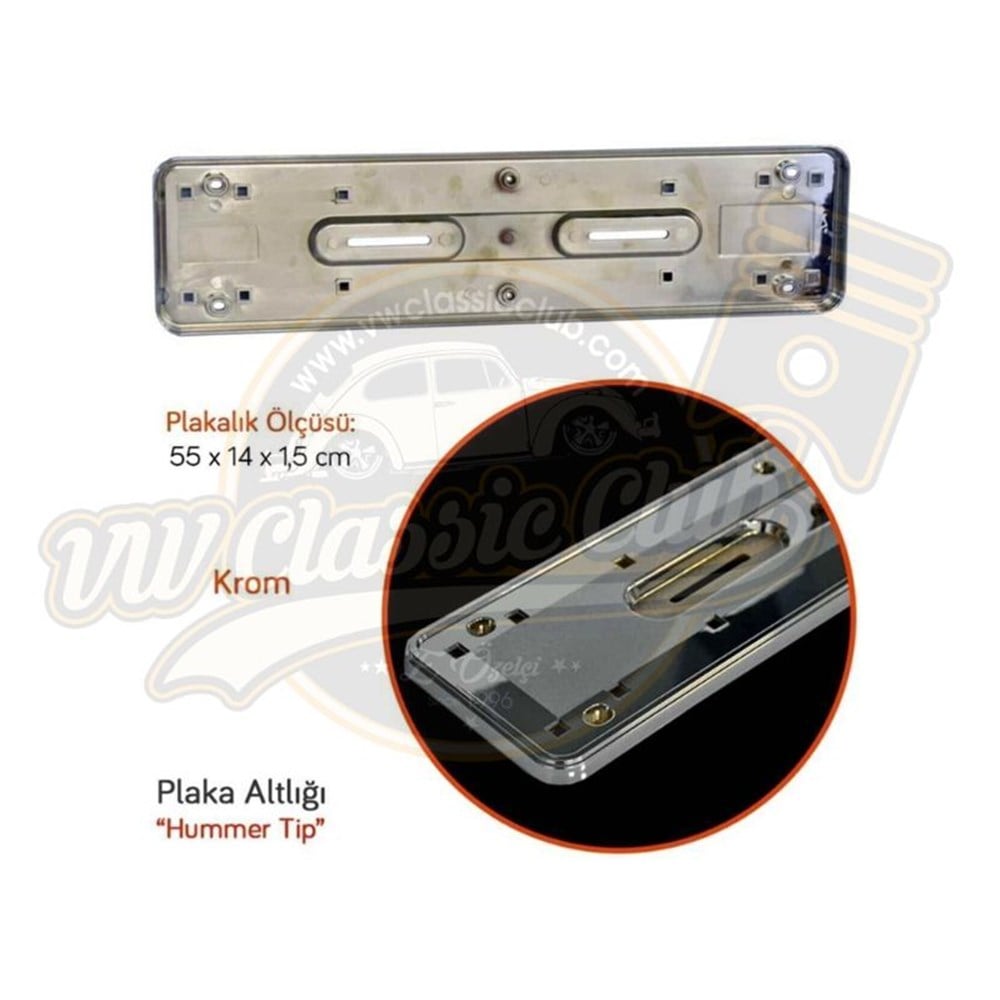 Hummer Plakalık Plastik Krom 2'li Set