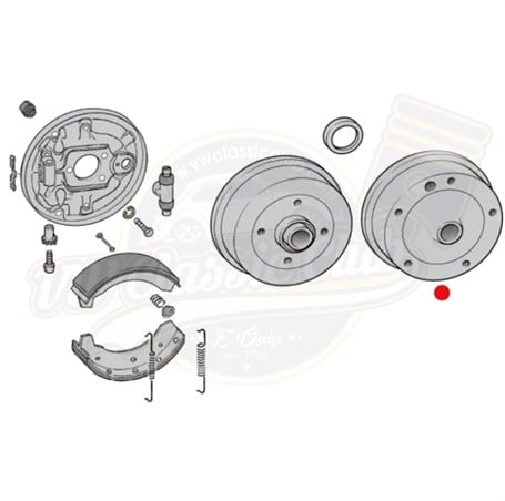 Front Brake Drum 5x205 Stud Pattern (1100-1200-Karmann)