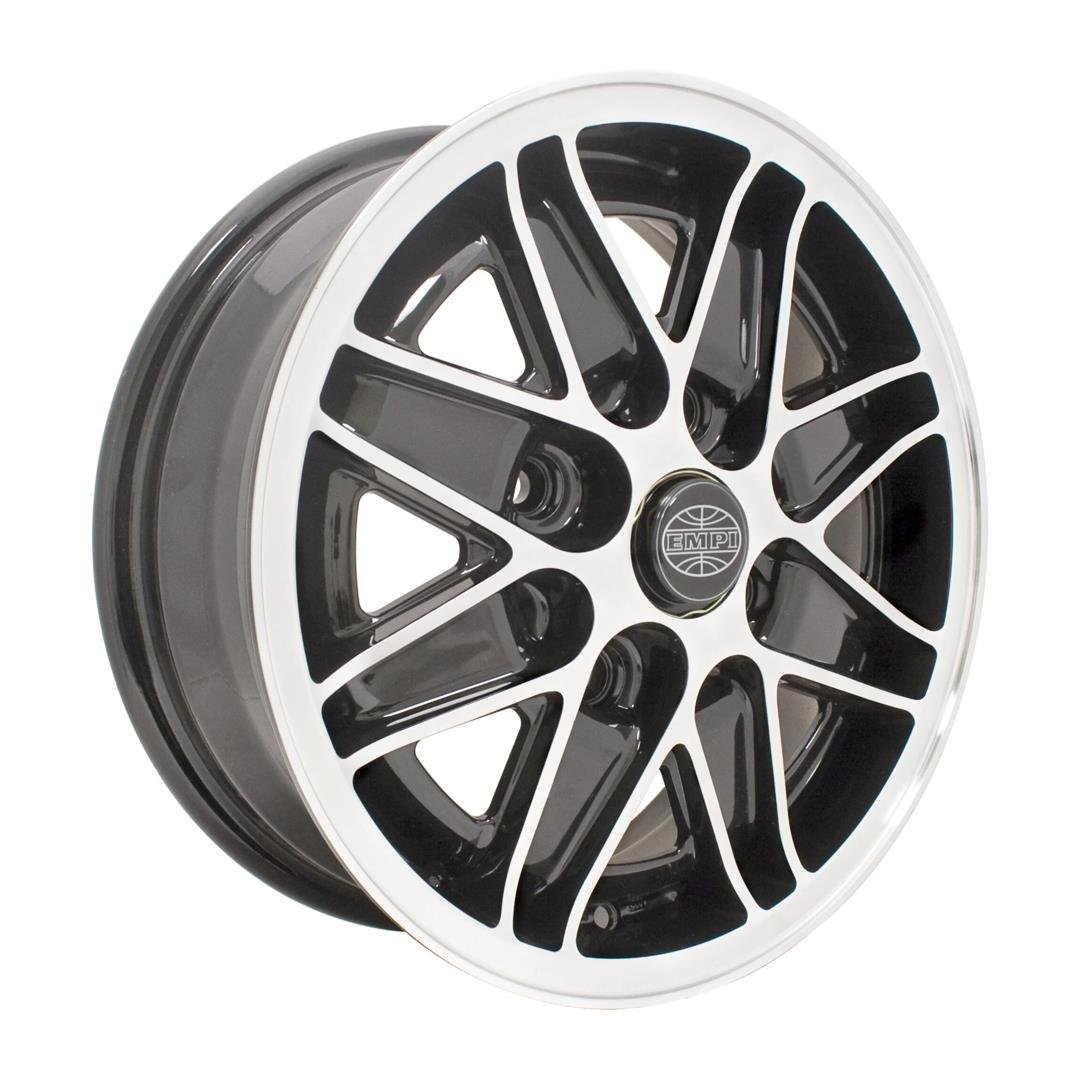 1967-1979 Kaplummbağa ve Karmann Ghia Empi Cosmic Jant 5.5x15 İnç Parlak Siyah Renk 4x130 Bijon, Offset: 35 10-1100-0