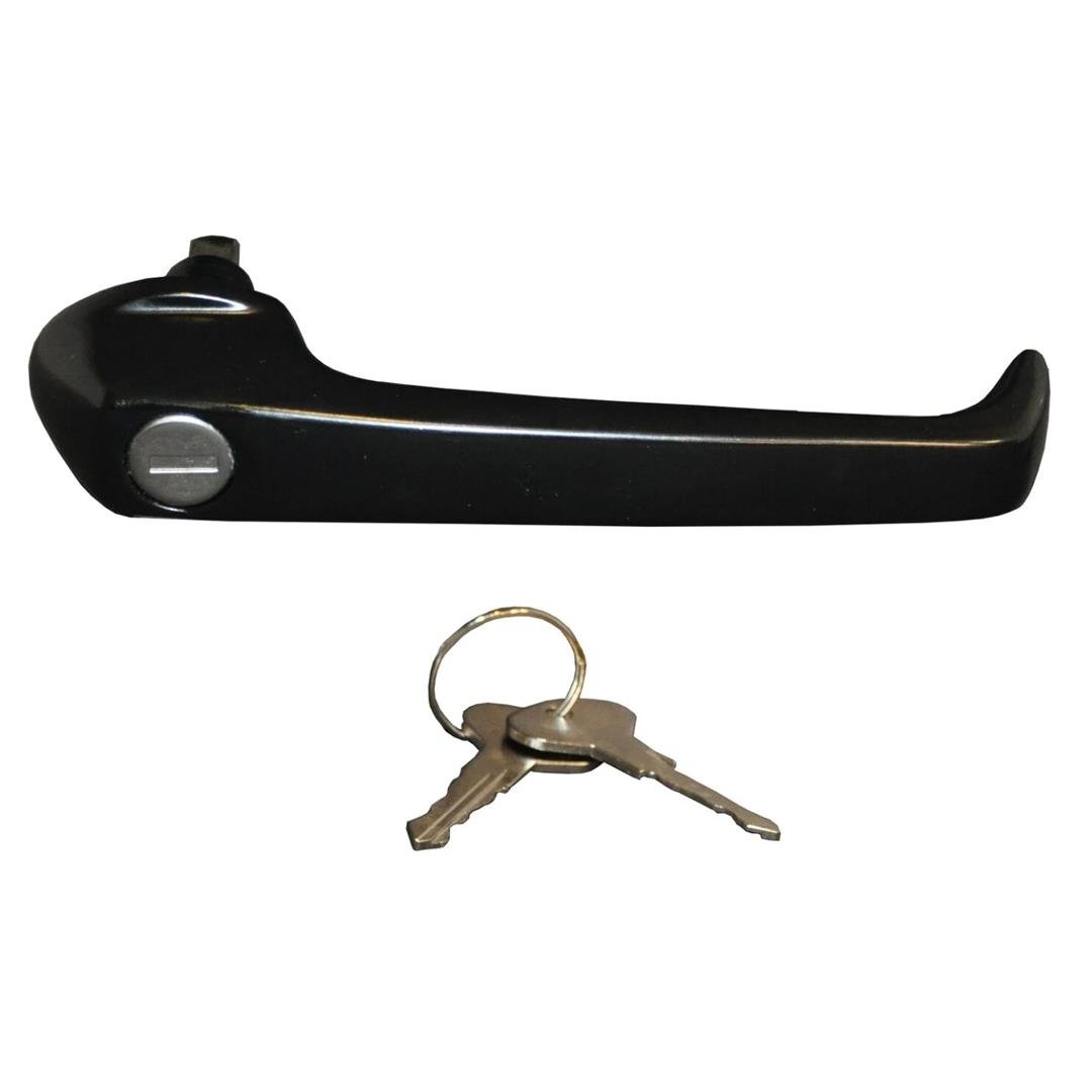 Sliding Door Handle With 2 Keys, Black, Right T3 (1984-1992)