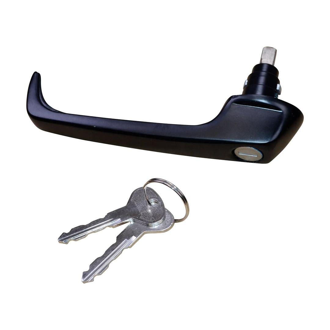 Sliding Door Handle With 2 Keys, Black, Right T3 (1984-1992)