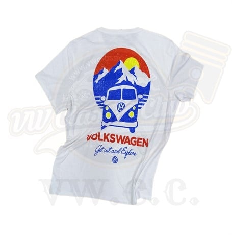 VW Lisanlı Beyaz Baskılı T-Shirt 