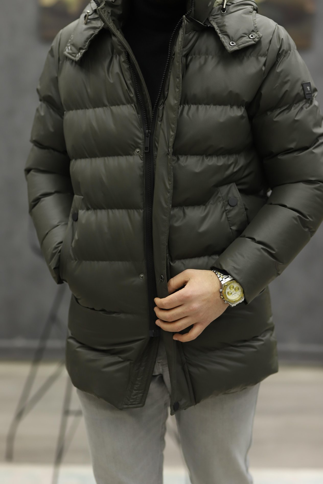 COSTUMEN 7511 KAPŞONLU ŞİŞME KABAN(YEŞİL)