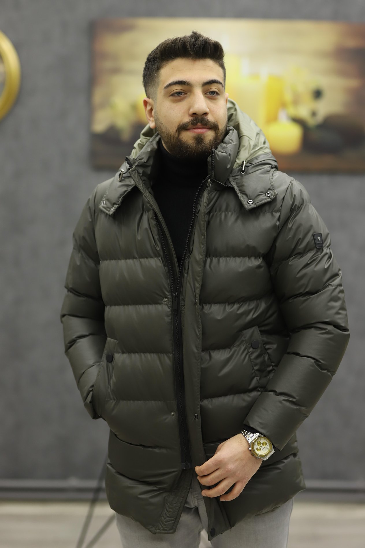 COSTUMEN 7511 KAPŞONLU ŞİŞME KABAN(YEŞİL)