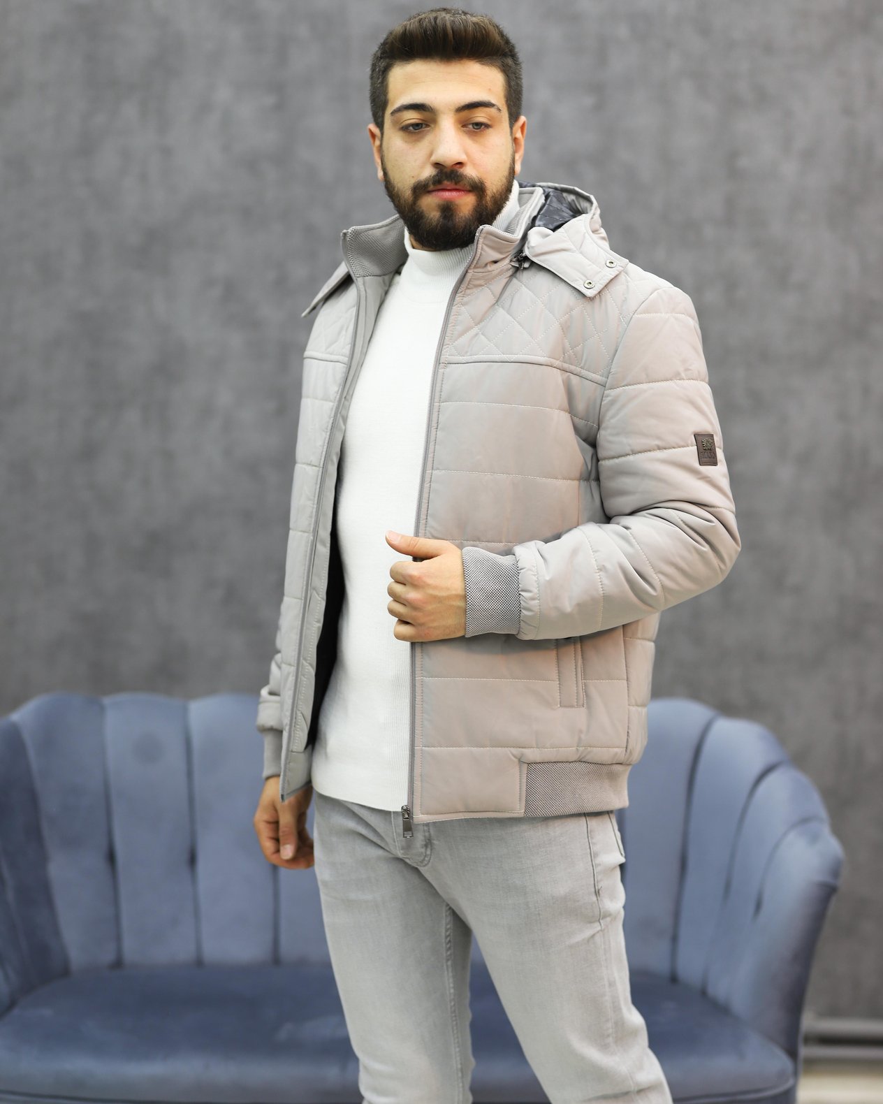 EXCELENTE 5112 KAPŞONLU ŞİŞME MONT(A.GRİ)