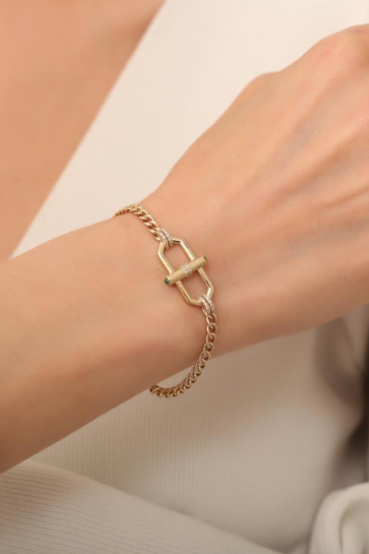 0.20 Karat Pırlanta Ve Renkli Taşlı Bileklik