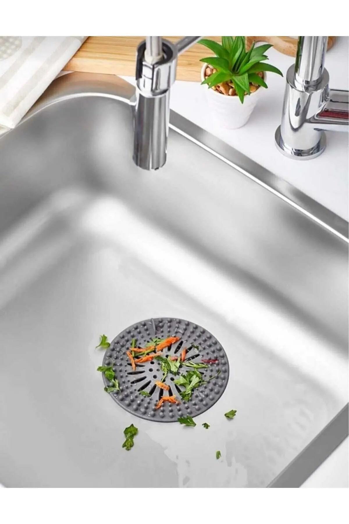 Yuvarlak  Süzgeçli Silikon Mutfak  Lavabo Ve Küvet Tıkacı Lavabo Gider Süzgeci