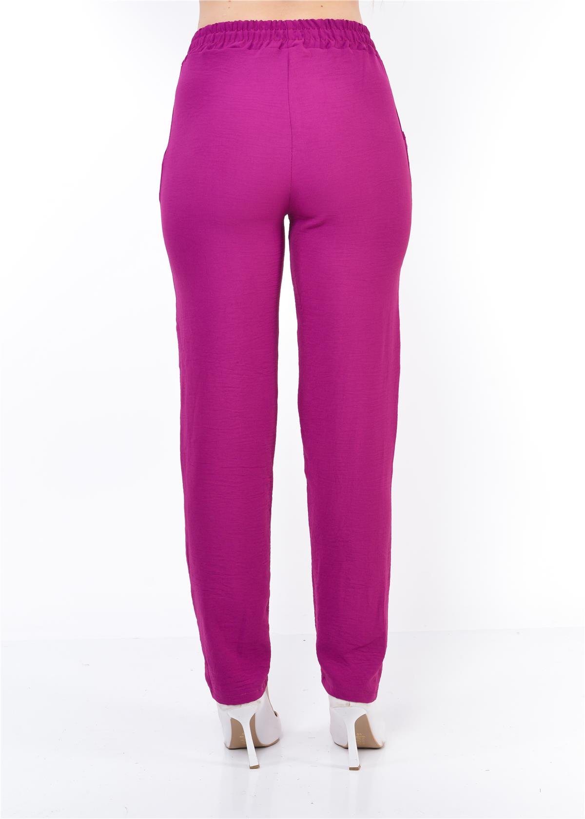 Kadın Beli Lastikli Aerobin Pantolon Nar Çiçeği