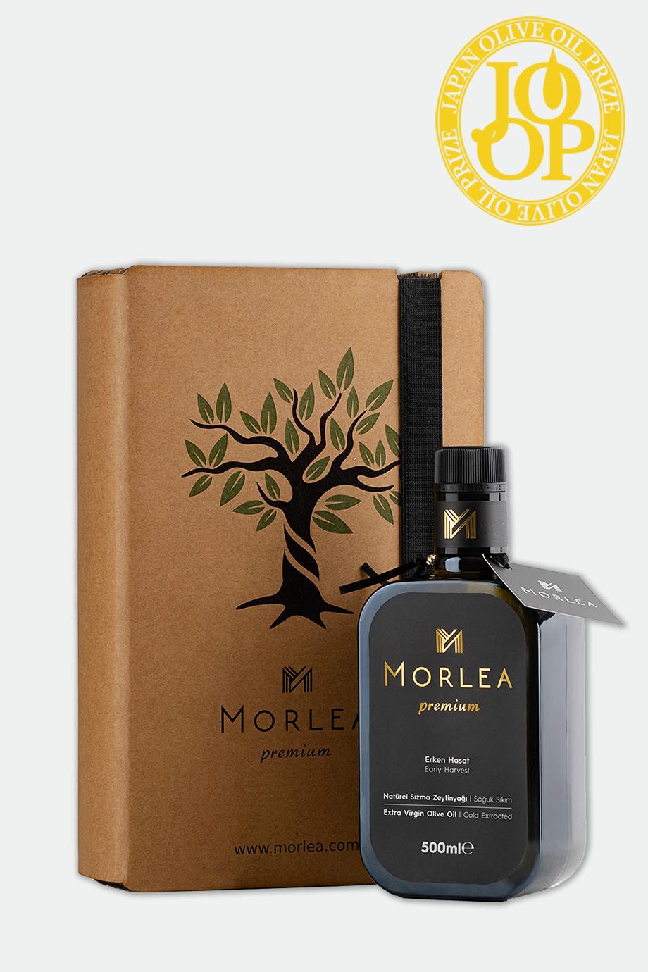 MORLEA Premium Hediyelik Kutulu Erken Hasat Soğuk Sıkım Naturel Sızma Zeytinyağı (500 Ml)