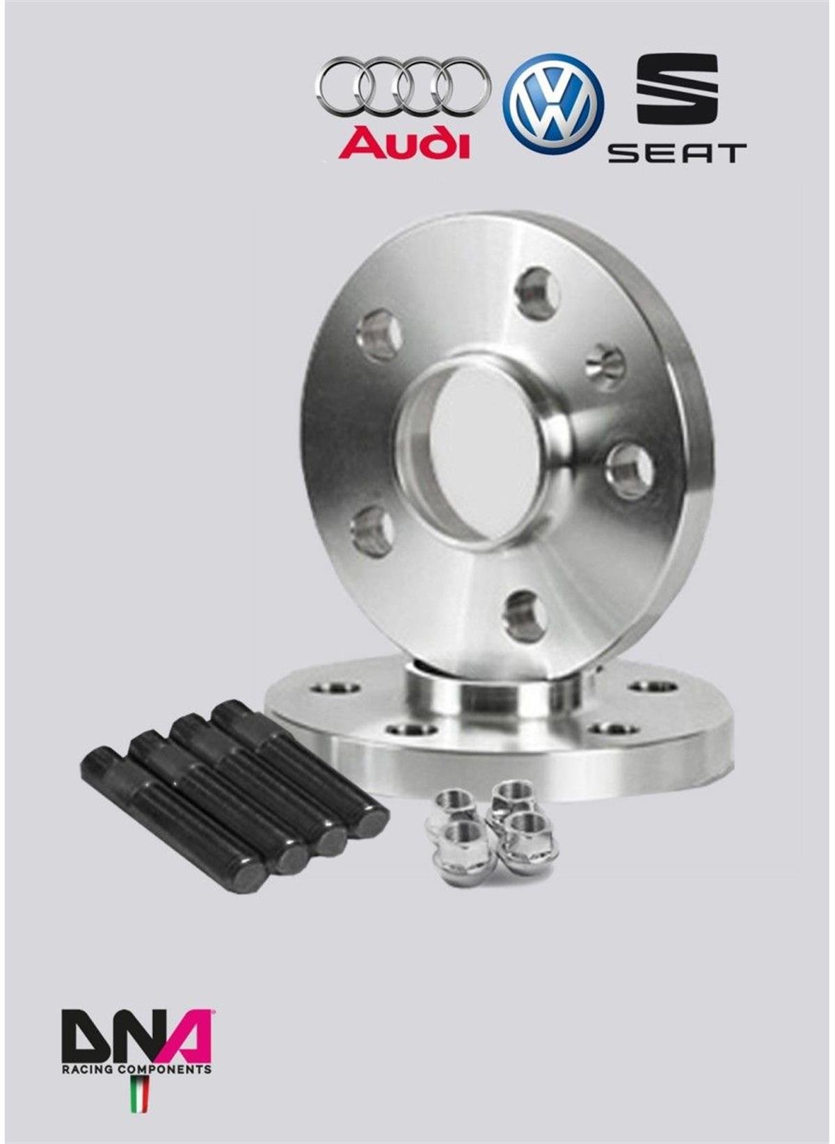 Audi A3 8P1‐8P7‐8Pa Wheel Spacers (Pair) 23 Mm + Studs + Nuts Kit ( Pc1302 )
