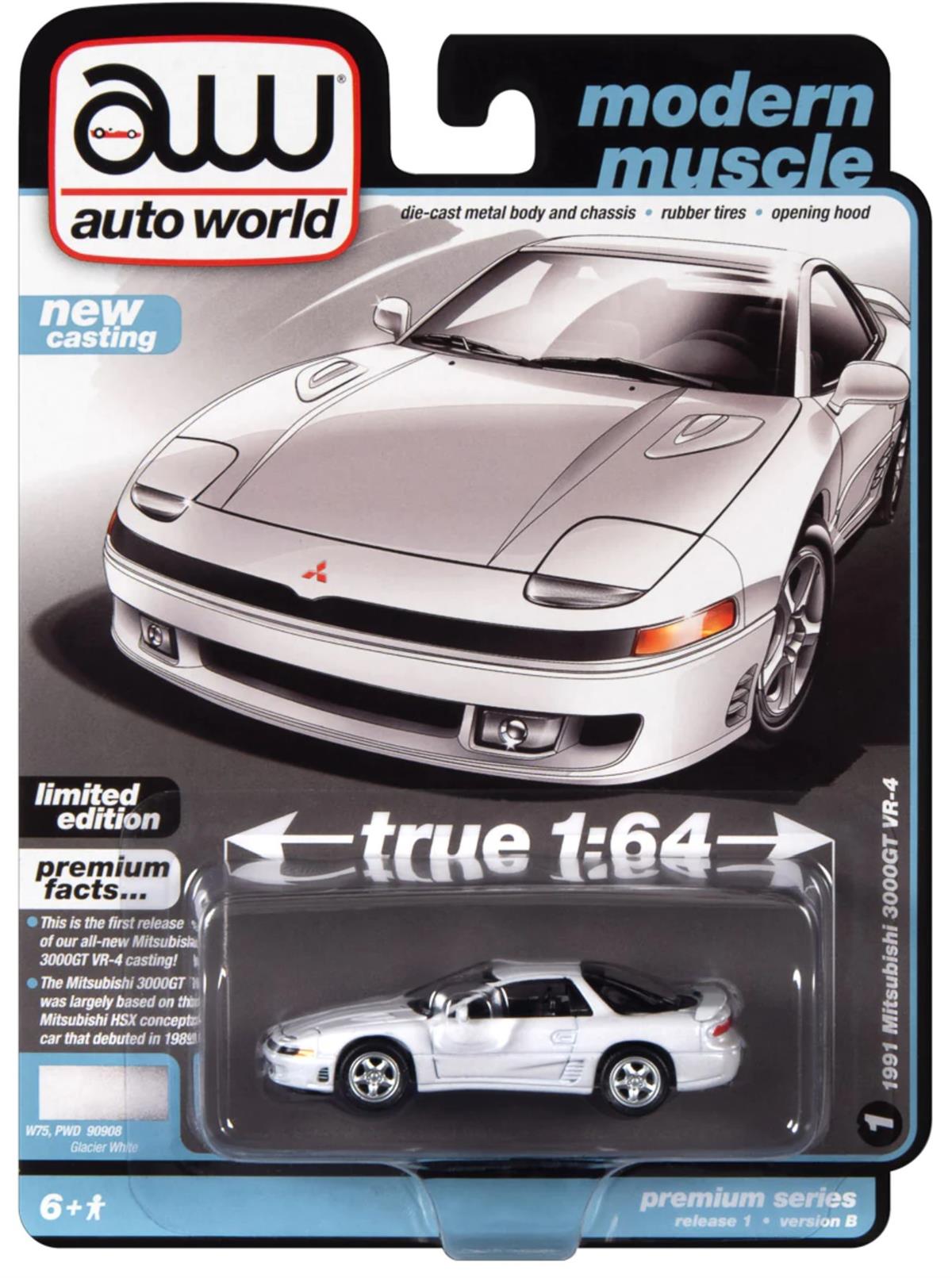 Auto World 1991 Mitsubishi 3000GT VR-4 Glacier White