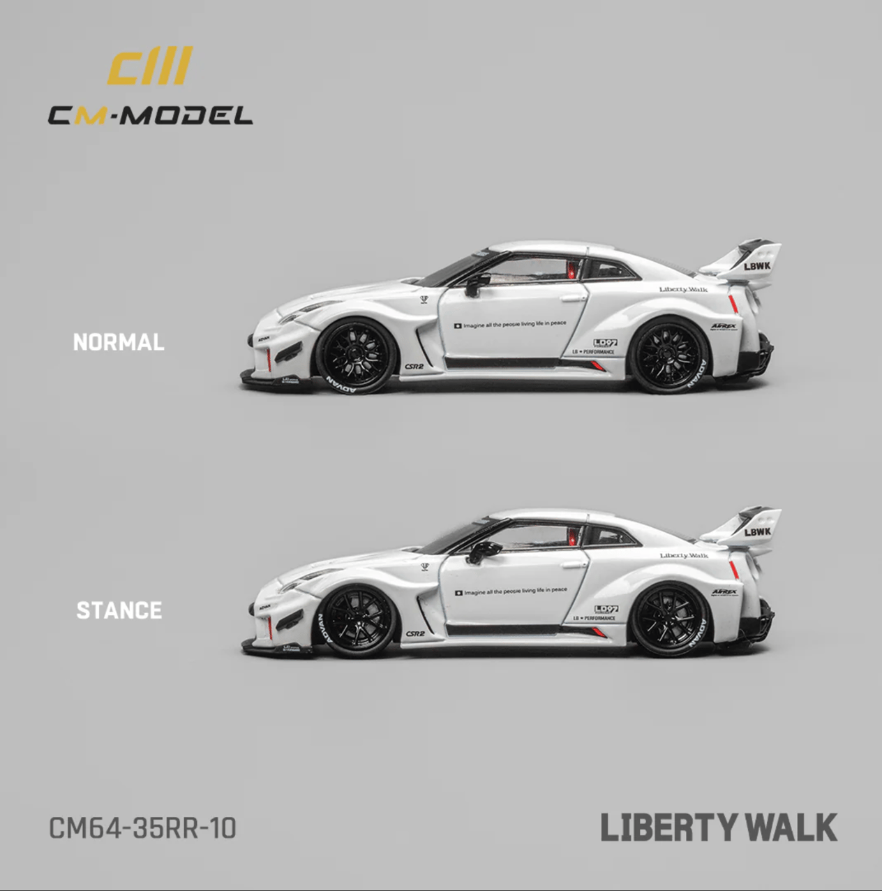 CM Model Nissan 35GT-RR LB-Silhouette Works GT (r35) White