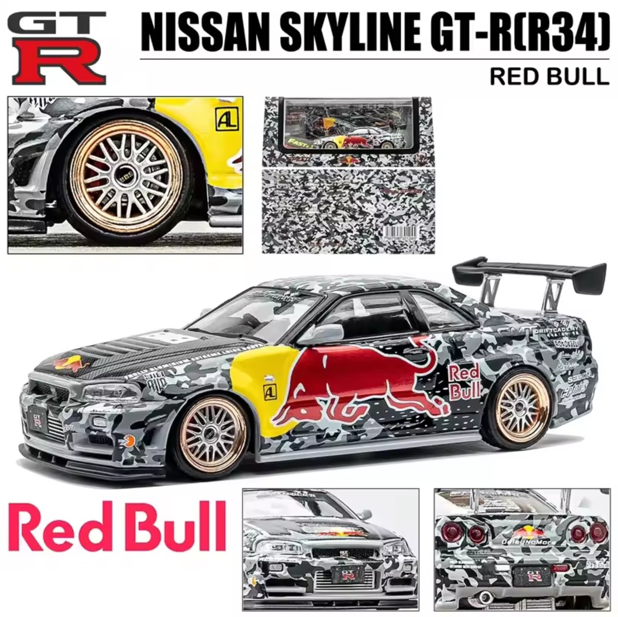 Fast Speed Nissan Skyline R34 Red Bull