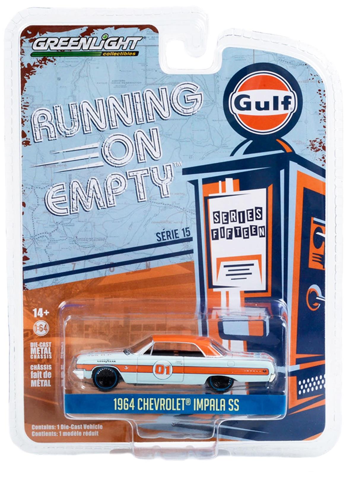 Greenlight 1:64 Running on Empty Series 15 Gulf Oil - 1964 Chevrolet Impala SS