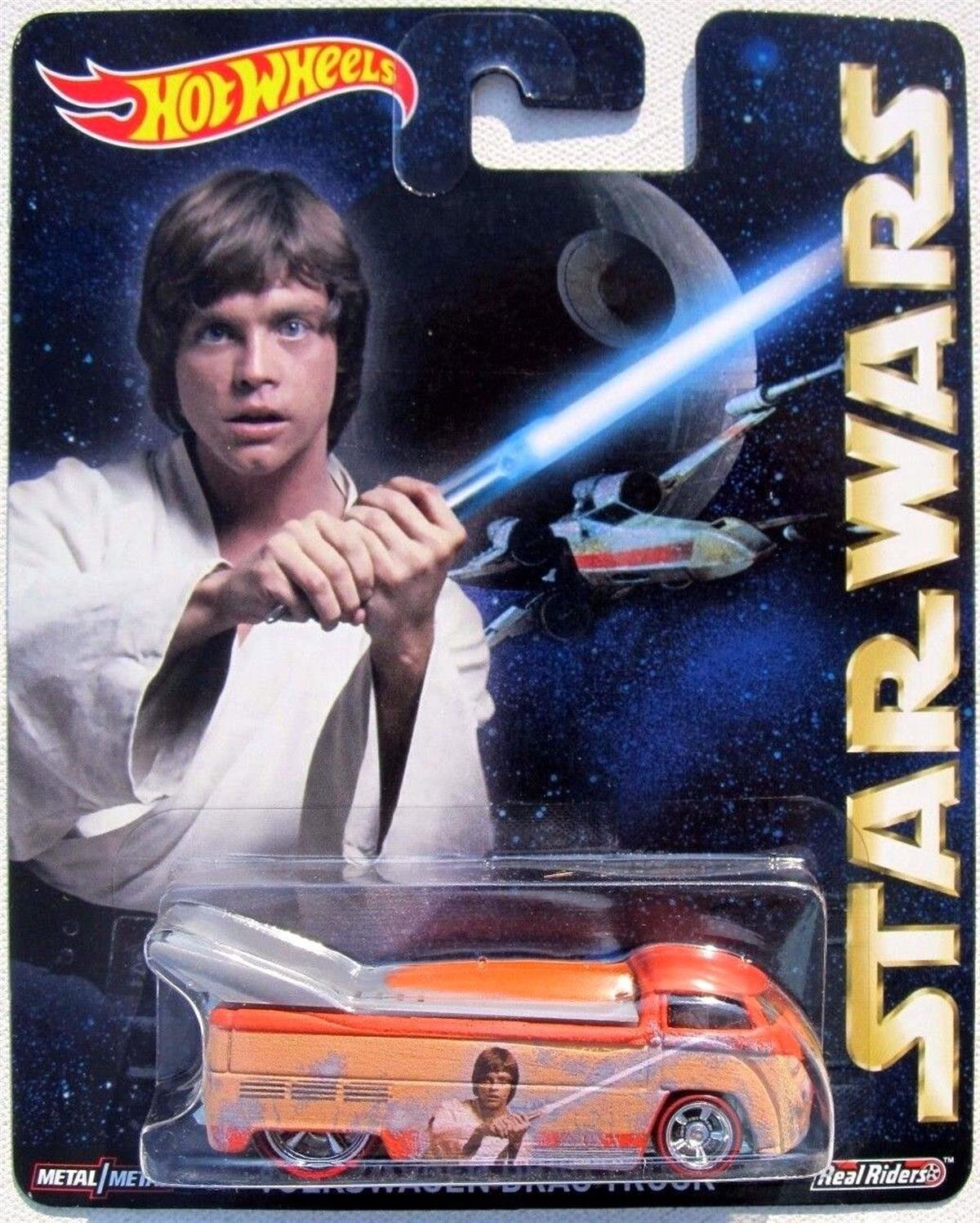 Hot Wheels 2015 - Pop Culture / Star Wars - Volkswagen Drag Truck - Orange / Luke Skywalker - Metal/Metal & Real Riders